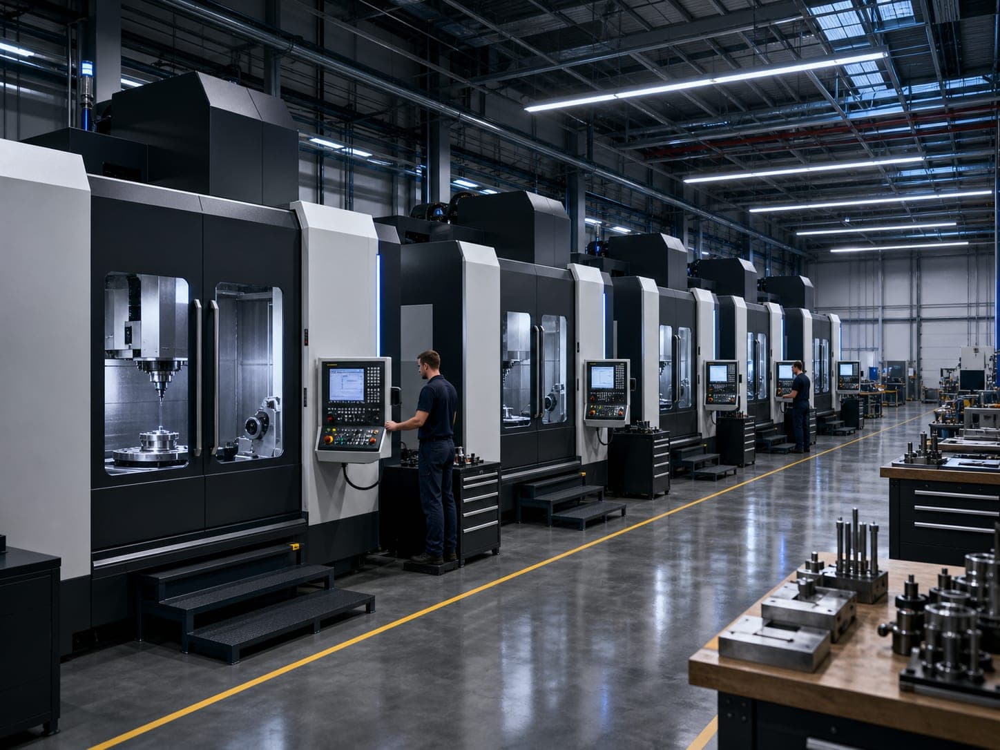 CNC precision machining in operation